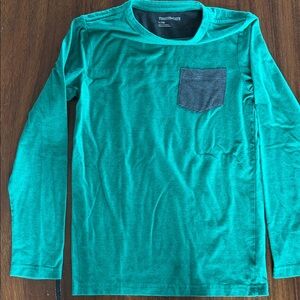 Tucker + Tate Green Long Sleeve Tee with Charcoal Pocket